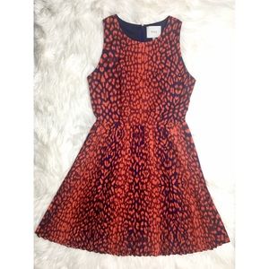 Anthropologie Wren Leopard Print Pleated Dress